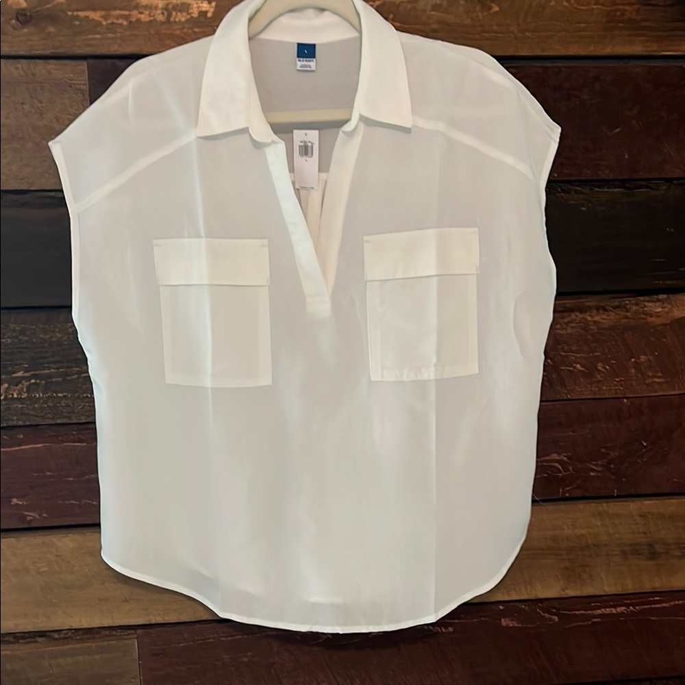 Old Navy White Sleeveless Blouse
